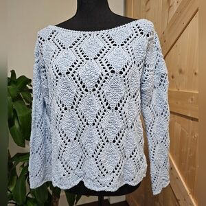 JIJIL EU 38 (US Small) women's light‎ blue oversized knit sweater